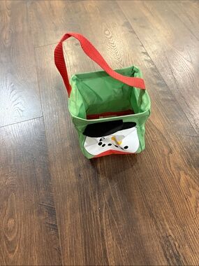 thirty-one Green and Red Snowman Holiday Tote